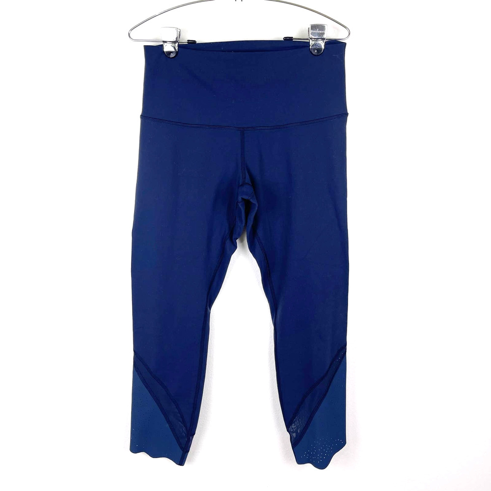 Lululemon Wunder Under Scalloped Hem High-Rise Crop Leggings Women's 10